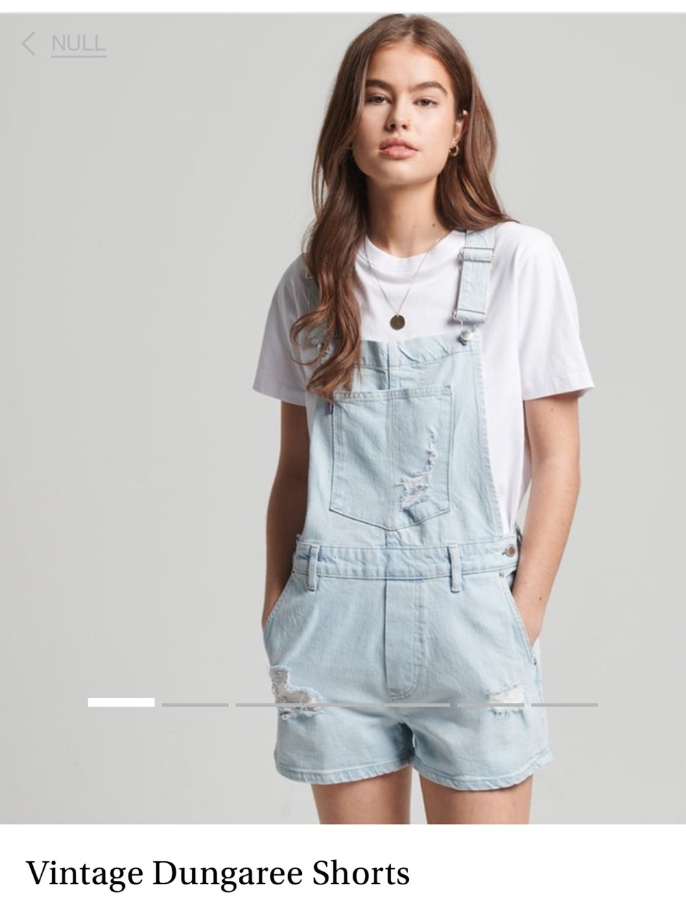 NWOT Superdry Vintage Light Blue Denim Dungaree Short Overalls 12